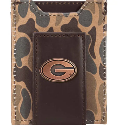 MENS LEATHER MAGNETIC CARD HOLDER/MONEY CLIP WALLET