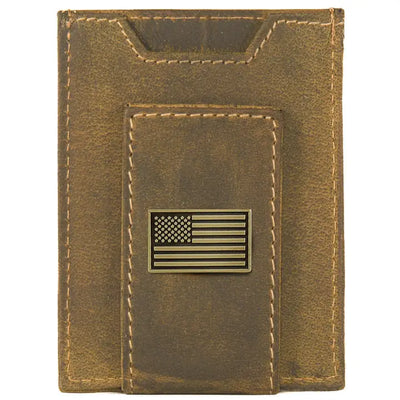 MENS LEATHER MAGNETIC CARD HOLDER/MONEY CLIP WALLET