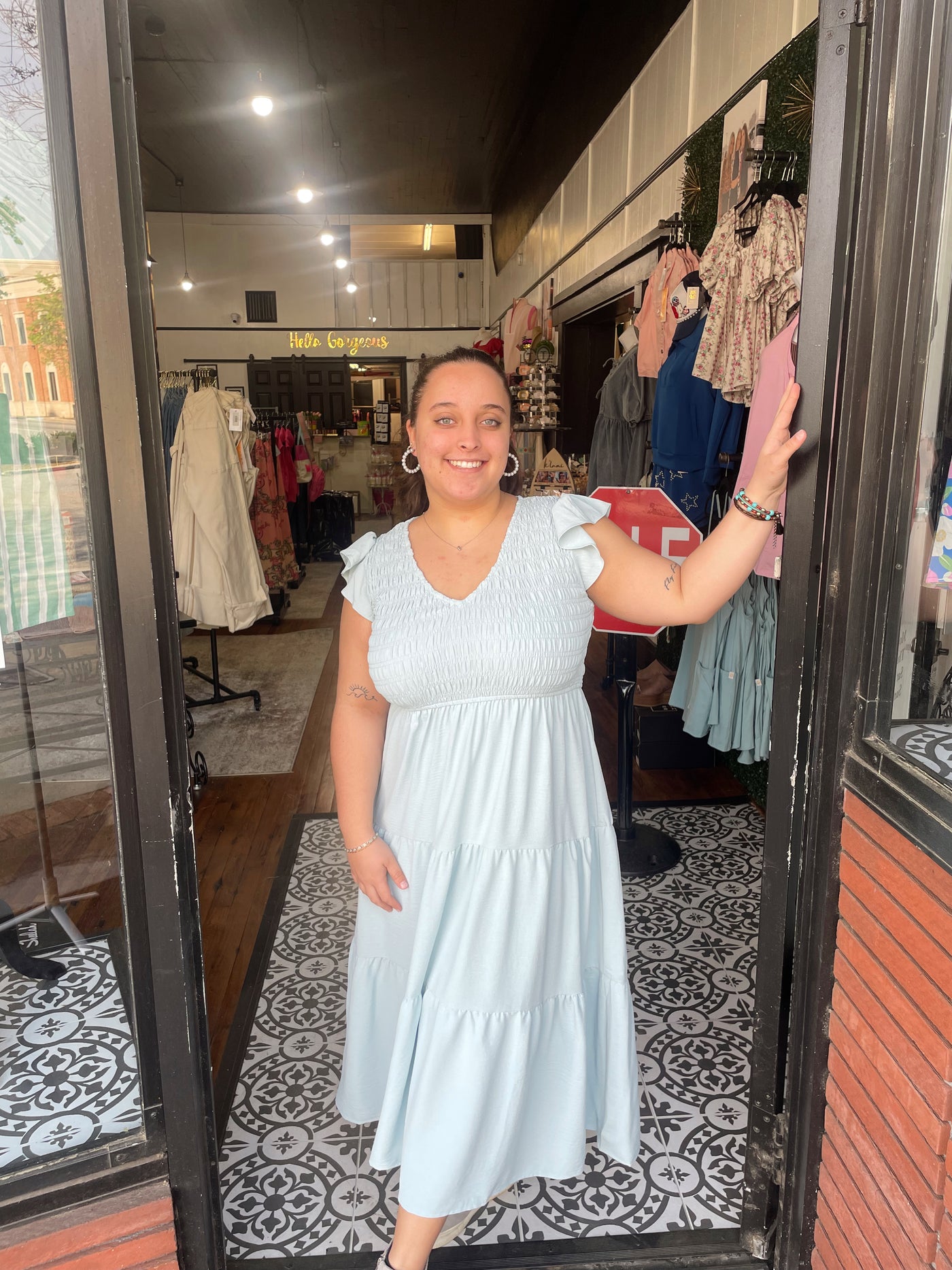 FLUTTER SLEEVE MAXI DRESS