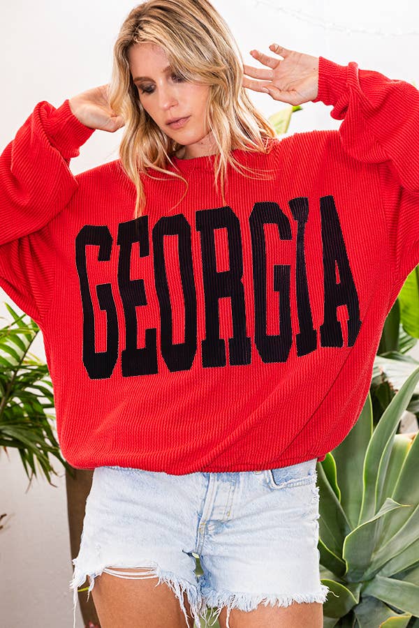 Georgia Comfy Oversize Graphic Sweatshirt, Gameday