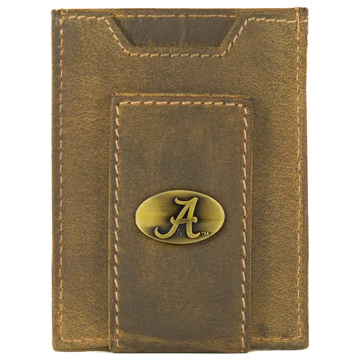 MENS LEATHER MAGNETIC CARD HOLDER/MONEY CLIP WALLET