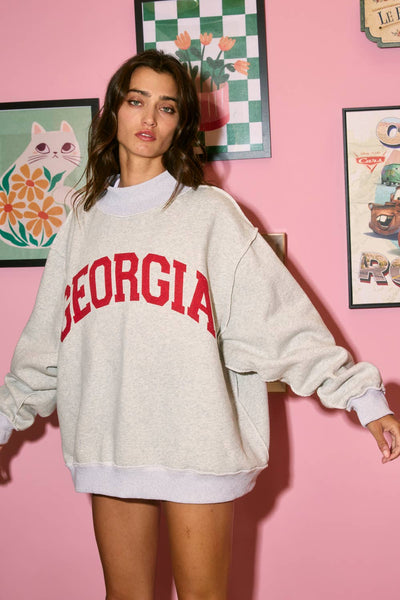 GEORGIA & GA Print Reversible Mockneck Sweatshirt