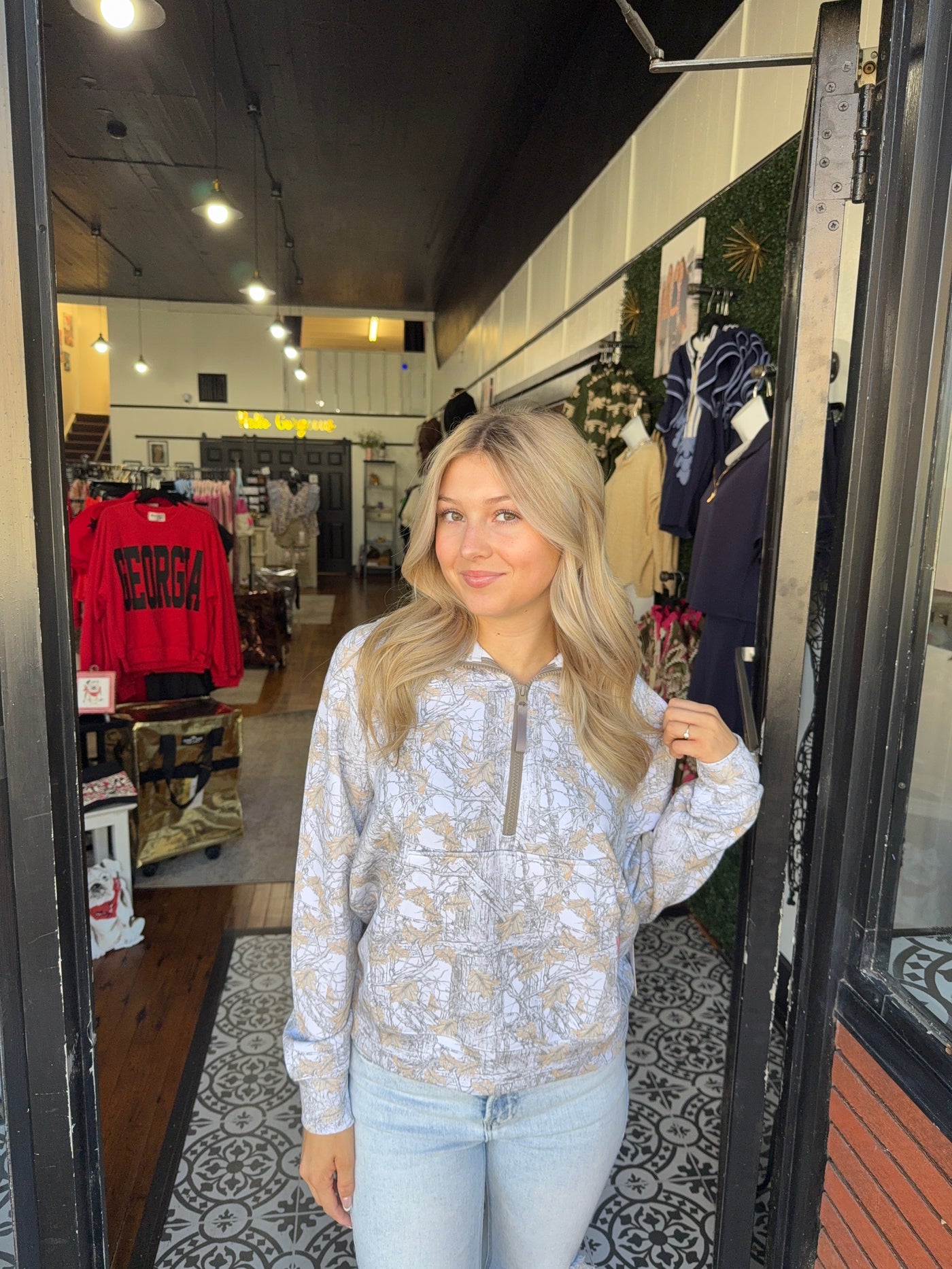 ALARA CAMO QUARTER ZIP