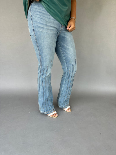 HIGH WAISTED MULTI SEAM BOOTCUT JEANS