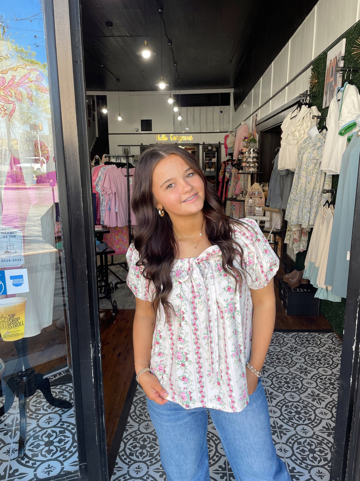 IN FULL BLOOM BOW TIE TOP