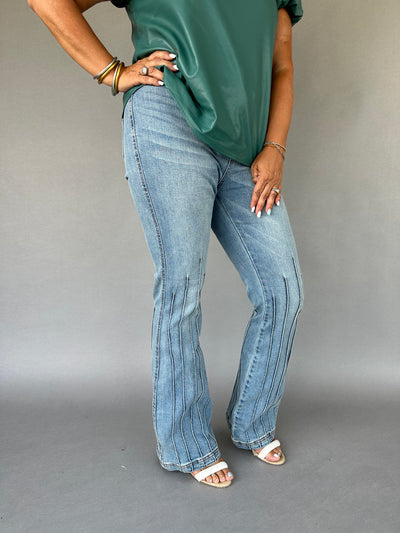 HIGH WAISTED MULTI SEAM BOOTCUT JEANS