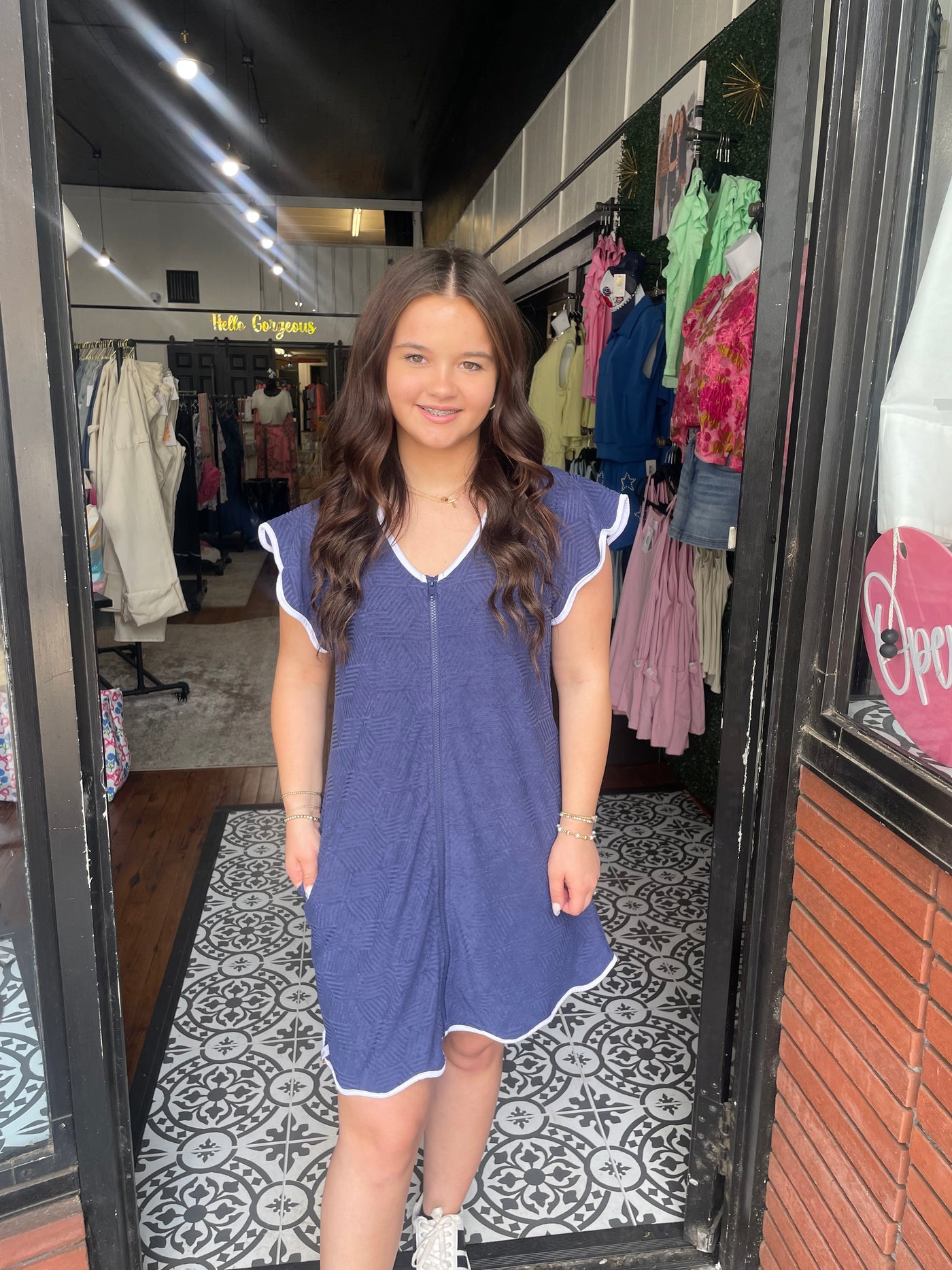 ZIP UP TERRY DRESS