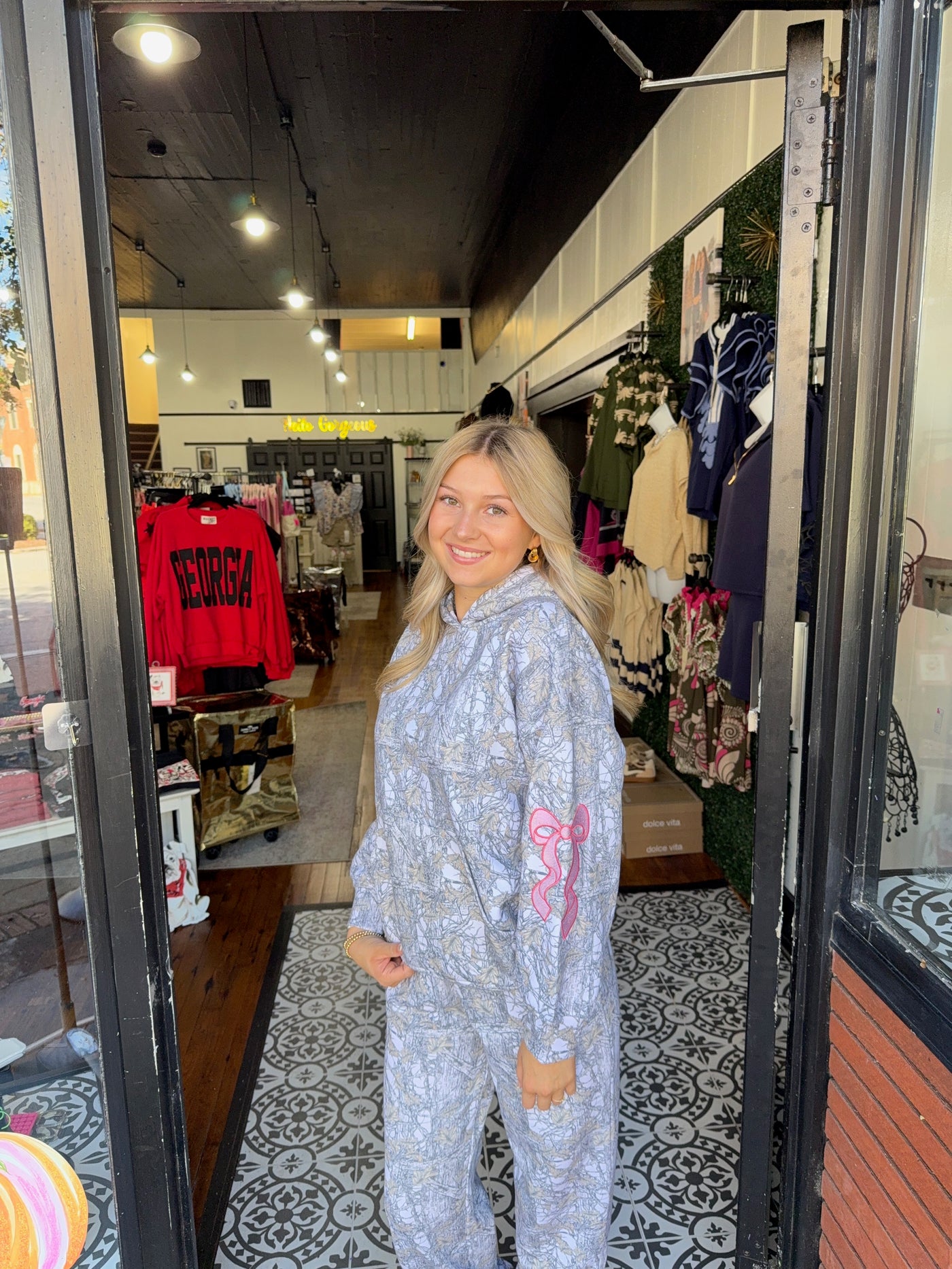 ALICE CAMO BOW HOODIE