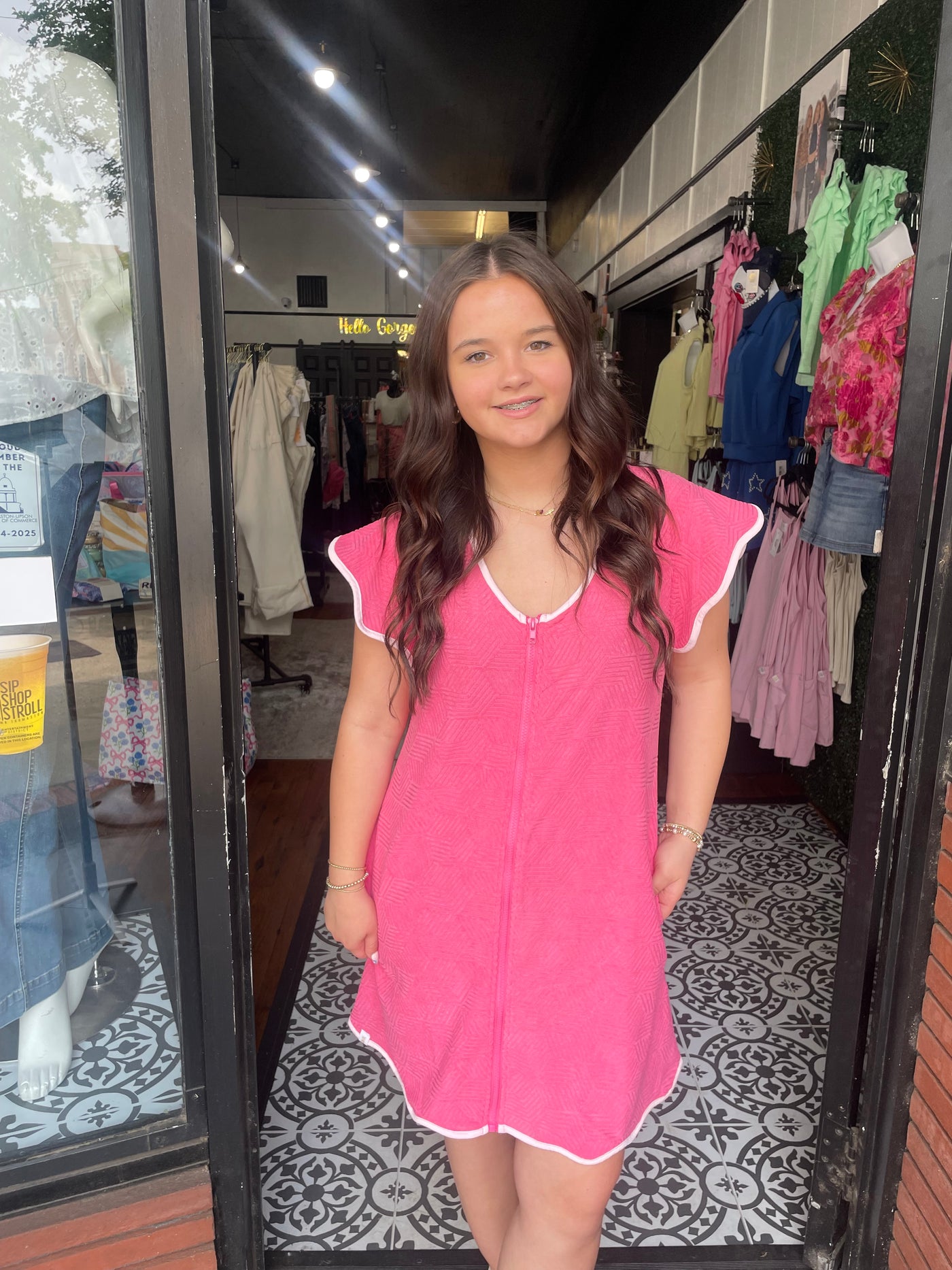 ZIP UP TERRY DRESS