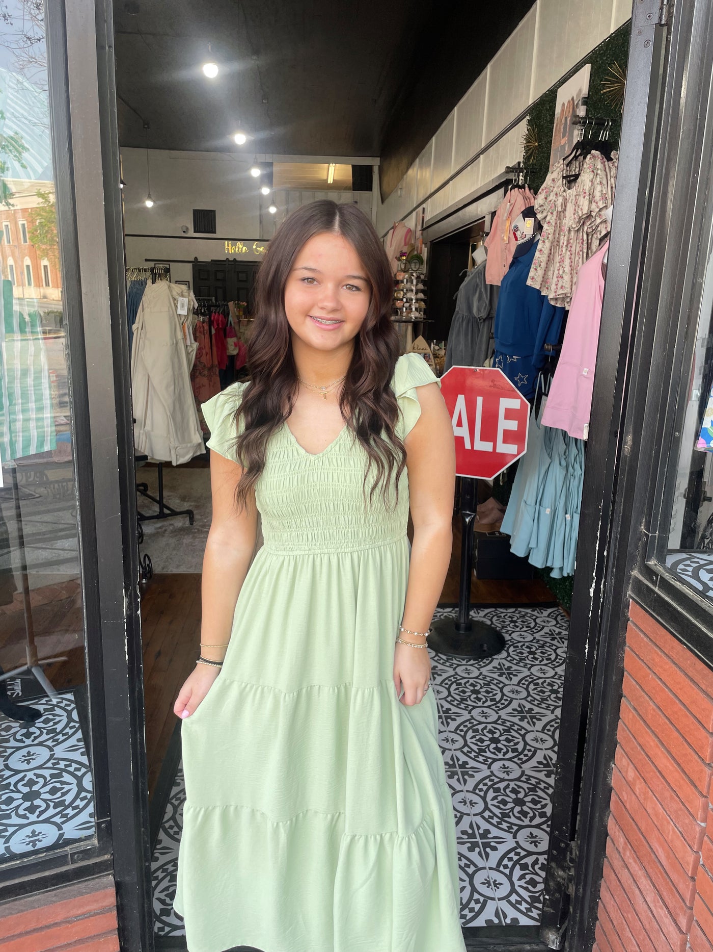 FLUTTER SLEEVE MAXI DRESS
