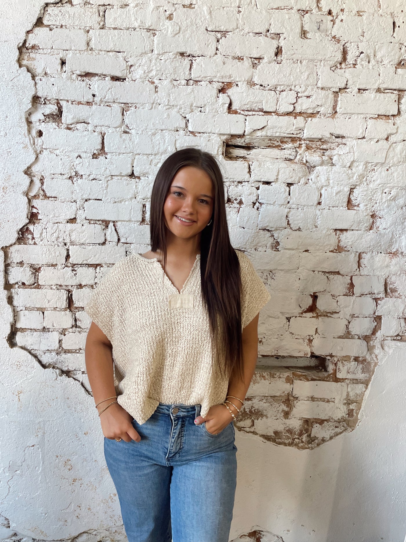 WILLOW  PATCH SLEEVELESS SWEATER
