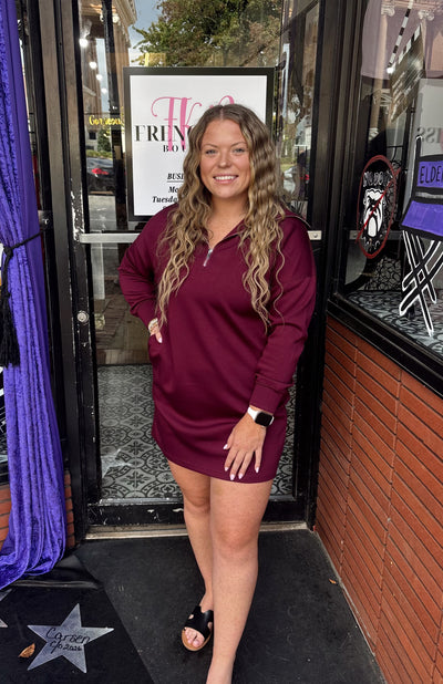 P.CILL QUARTER ZIP SWEATSHIRT DRESS