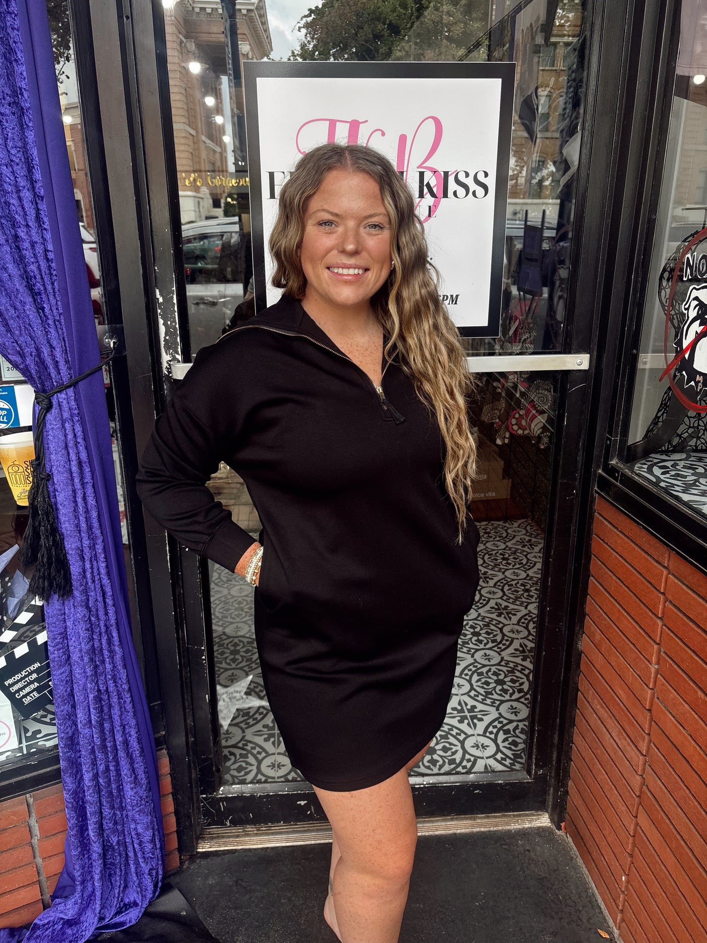 P.CILL QUARTER ZIP SWEATSHIRT DRESS