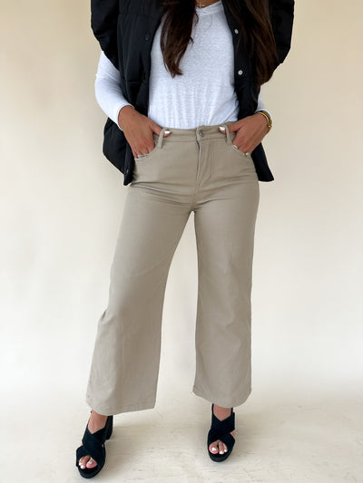 HIGH WAISTED WIDE LEG PANTS