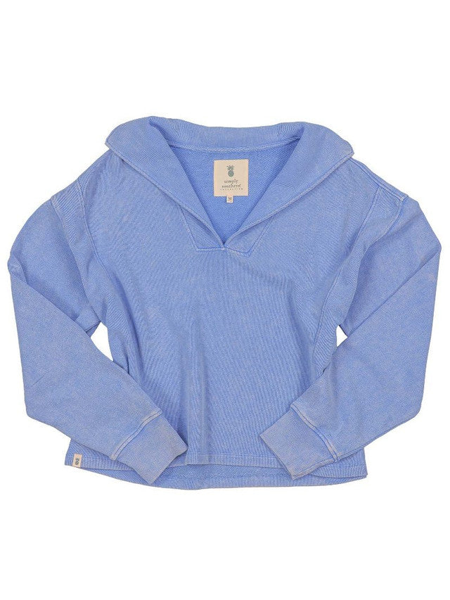 TERRY V-NECK PULLOVER