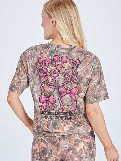 PINK BOWS CAMO TEE