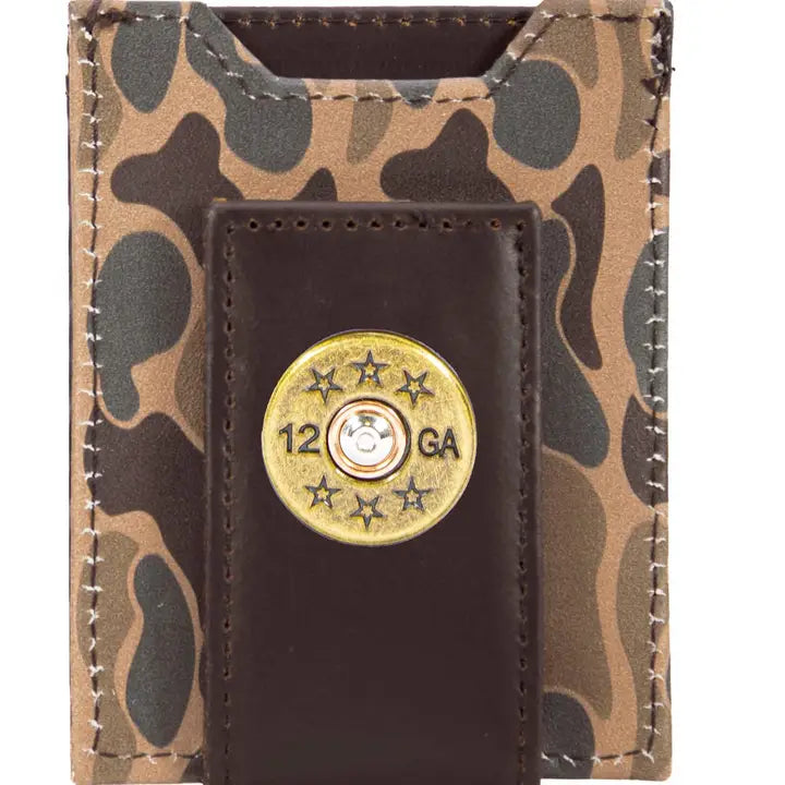 MENS LEATHER MAGNETIC CARD HOLDER/MONEY CLIP WALLET