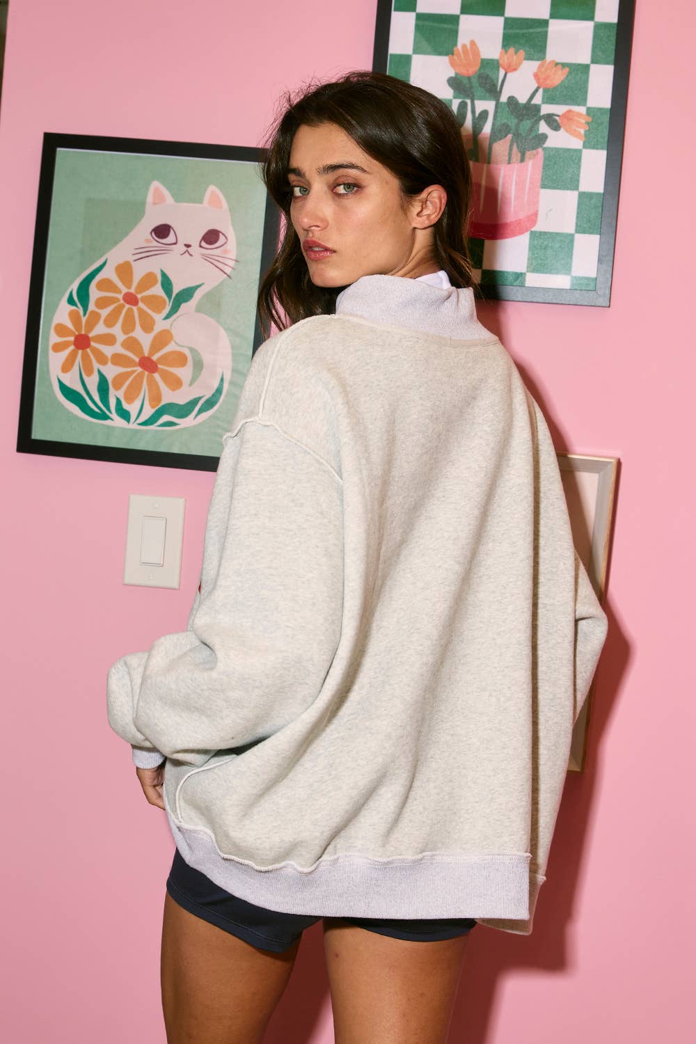 GEORGIA & GA Print Reversible Mockneck Sweatshirt