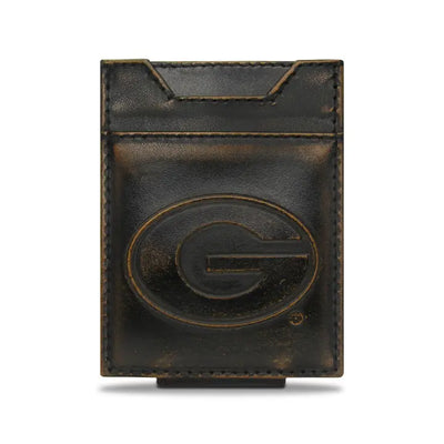 MENS LEATHER MAGNETIC CARD HOLDER/MONEY CLIP WALLET