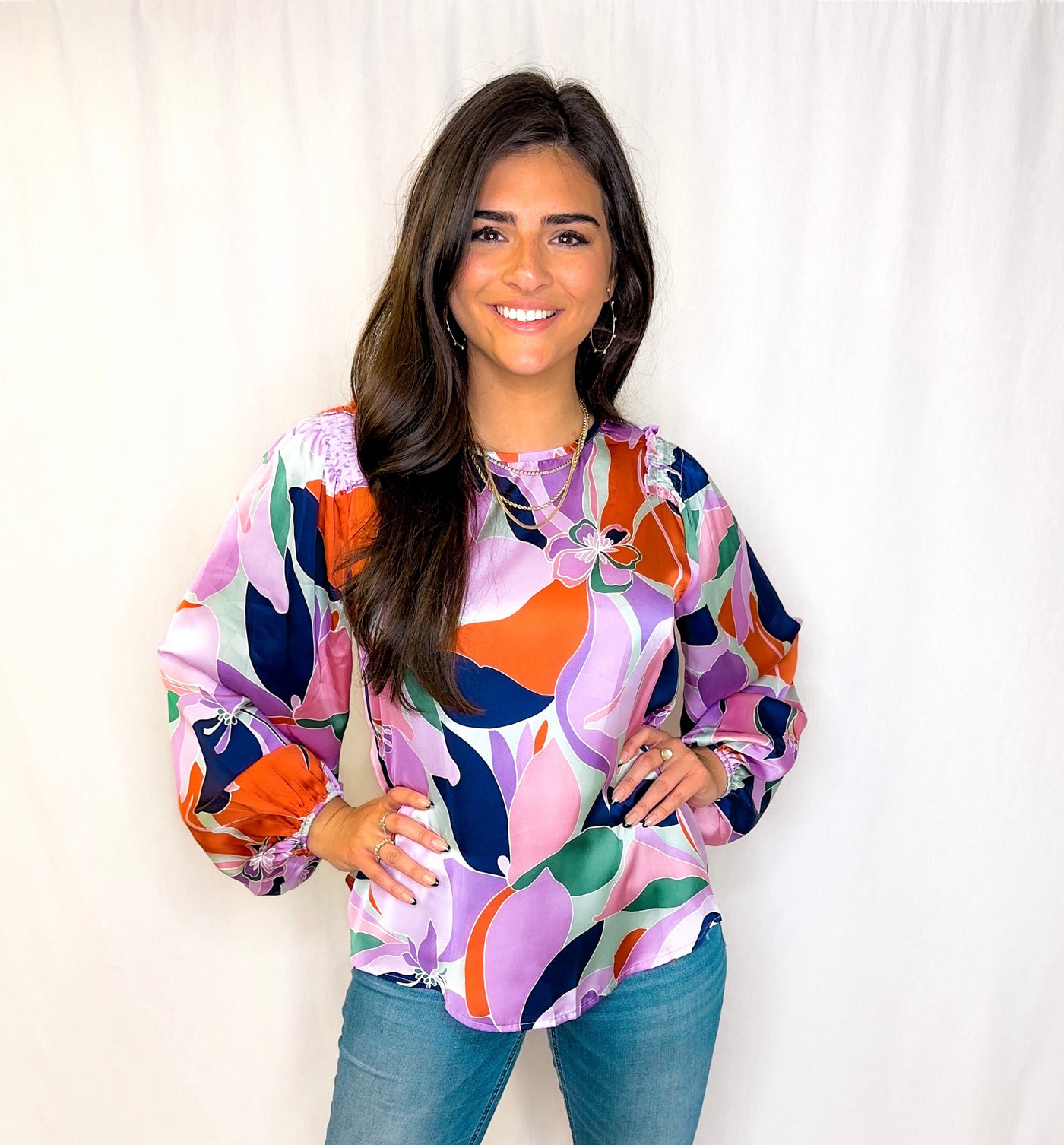 RORY FLOWER SMOCKED BLOUSE