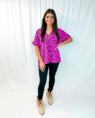 PINK CHEETAH BLOUSE