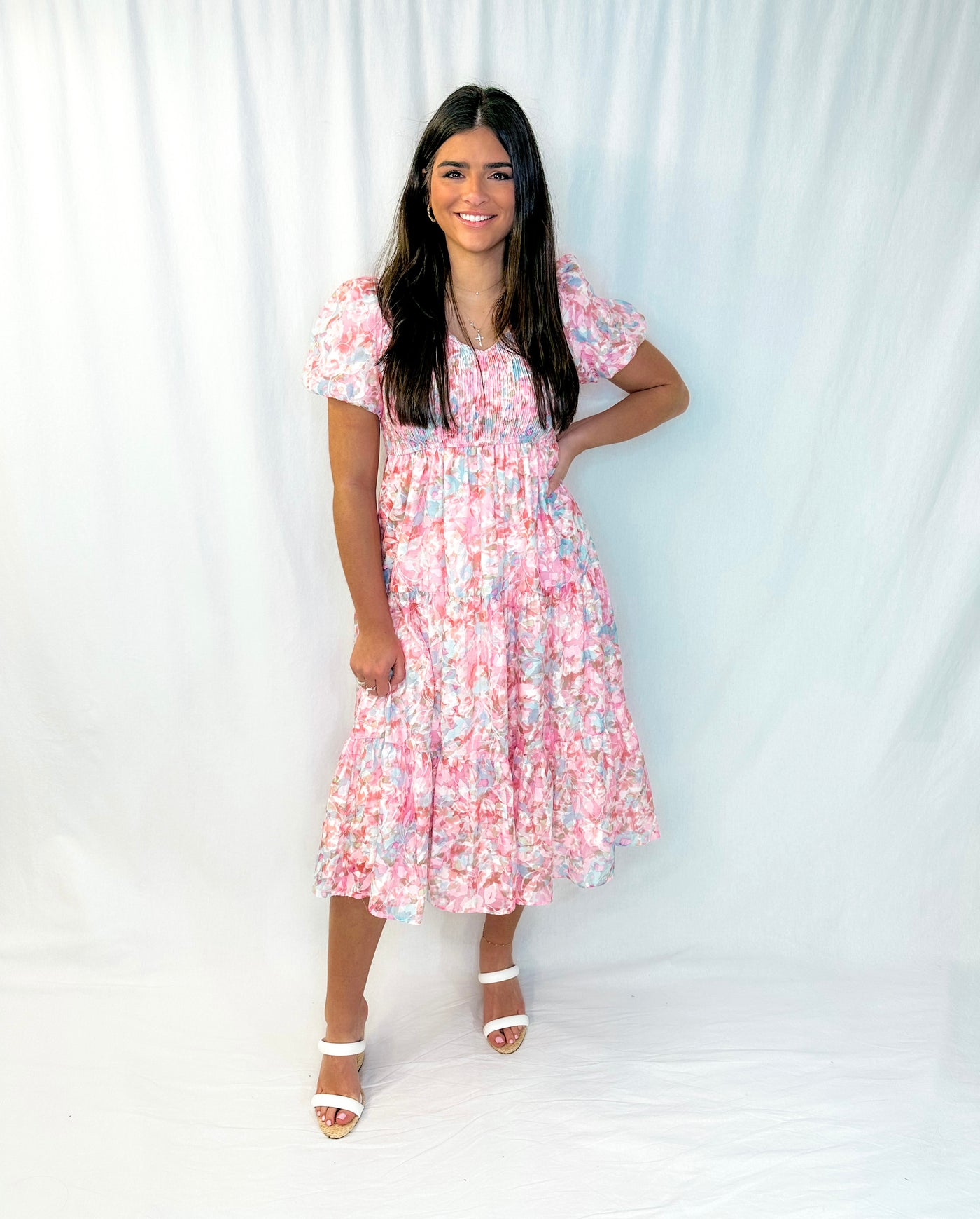 IVEY V NECK MIDI DRESS