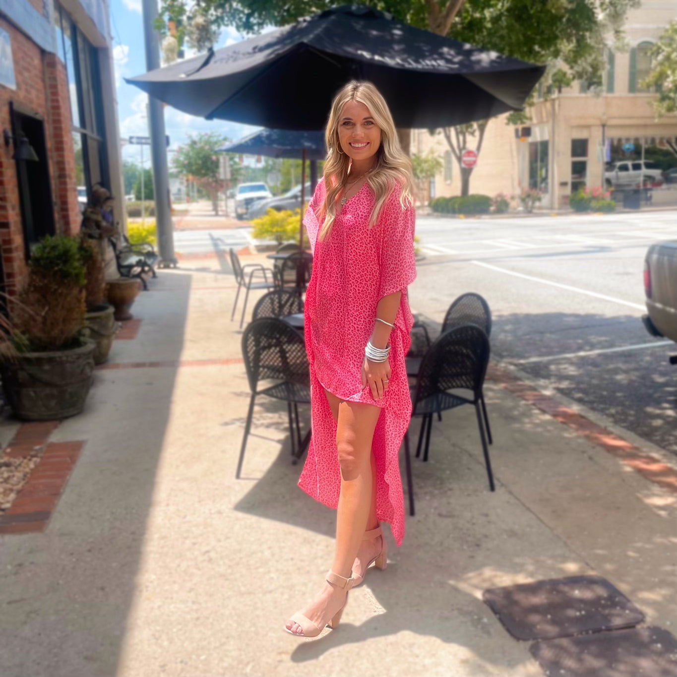 HIGH LOW PONCHO DRESS