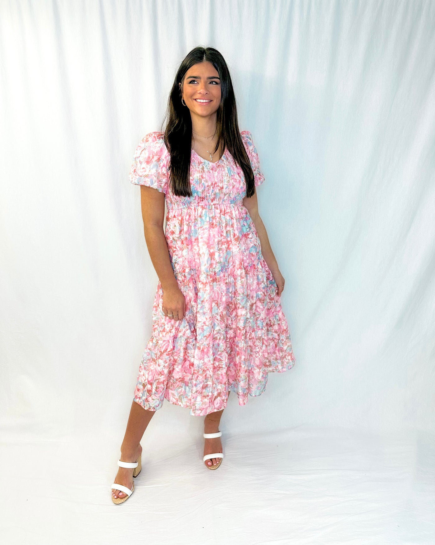 IVEY V NECK MIDI DRESS