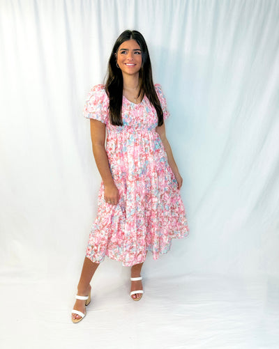 IVEY V NECK MIDI DRESS
