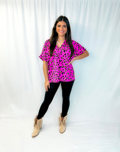 PINK CHEETAH BLOUSE